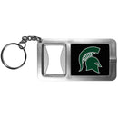 NCAA - Michigan St. Spartans Flashlight Key Chain with Bottle Opener-Key Chains,Flashlight Key Chain With Bottle Opener,College Flashlight Key Chain With Bottle Opener-JadeMoghul Inc.