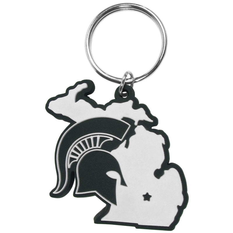 NCAA - Michigan St. Spartans Home State Flexi Key Chain-Key Chains,College Key Chains,Michigan St. Spartans Key Chains-JadeMoghul Inc.