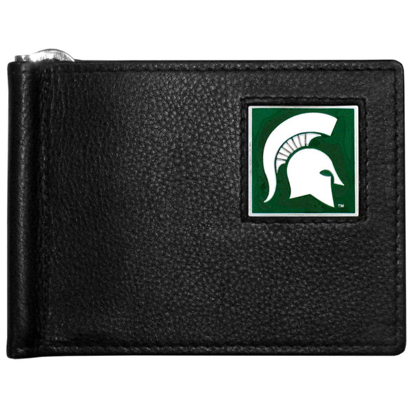 NCAA - Michigan St. Spartans Leather Bill Clip Wallet-Wallets & Checkbook Covers,Bill Clip Wallets,College Bill Clip Wallets-JadeMoghul Inc.