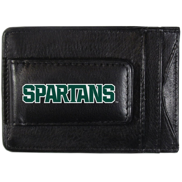 NCAA - Michigan St. Spartans Logo Leather Cash and Cardholder-Wallets & Checkbook Covers,College Wallets,Michigan St. Spartans Wallets-JadeMoghul Inc.
