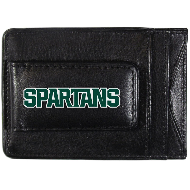 NCAA - Michigan St. Spartans Logo Leather Cash and Cardholder-Wallets & Checkbook Covers,College Wallets,Michigan St. Spartans Wallets-JadeMoghul Inc.