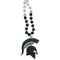 NCAA - Michigan St. Spartans Mardi Gras Necklace-Jewelry & Accessories,College Jewelry,College Necklaces,Mardi Gras Bead Necklaces-JadeMoghul Inc.