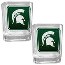 NCAA - Michigan St. Spartans Square Glass Shot Glass Set-Beverage Ware,Shot Glass,Graphic Shot Glass,College Graphic Shot Glass,-JadeMoghul Inc.