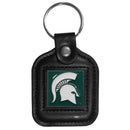 NCAA - Michigan St. Spartans Square Leatherette Key Chain-Key Chains,Leatherette Key Chains,College Leatherette Key Chains-JadeMoghul Inc.