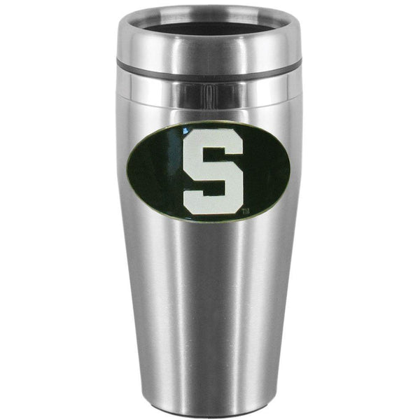 NCAA - Michigan St. Spartans Steel Travel Mug-Beverage Ware,Travel Mugs,Steel Travel Mugs w/Handle,College Steel Travel Mugs with Handle-JadeMoghul Inc.