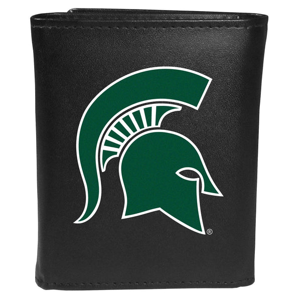 NCAA - Michigan St. Spartans Tri-fold Wallet Large Logo-Wallets & Checkbook Covers,College Wallets,Michigan St. Spartans Wallets-JadeMoghul Inc.