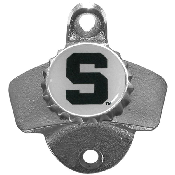 NCAA - Michigan St. Spartans Wall Mounted Bottle Opener-Home & Office,Wall Mounted Bottle Openers,College Wall Mounted Bottle Openers-JadeMoghul Inc.