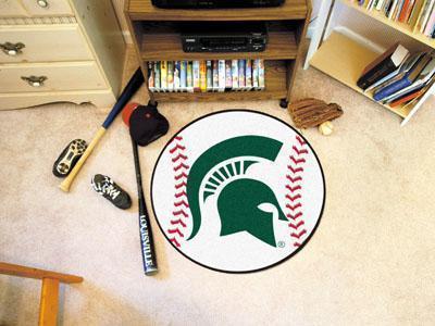 Round Area Rugs NCAA Michigan State Baseball Mat 27" diameter