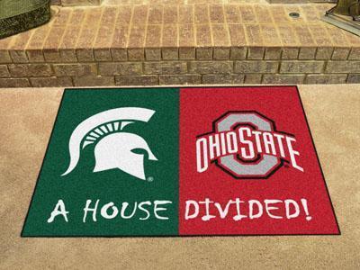 Large Rugs NCAA Michigan State Ohio State House Divided Rug 33.75"x42.5"