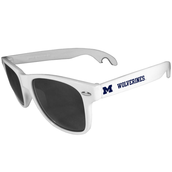 NCAA - Michigan Wolverines Beachfarer Bottle Opener Sunglasses, White-Sunglasses, Eyewear & Accessories,College Eyewear,Michigan Wolverines Eyewear-JadeMoghul Inc.