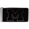 NCAA - Michigan Wolverines Black and Steel Money Clip-Wallets & Checkbook Covers,College Wallets,Michigan Wolverines Wallets-JadeMoghul Inc.
