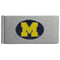NCAA - Michigan Wolverines Brushed Metal Money Clip-Wallets & Checkbook Covers,Money Clips,Brushed Money Clips,College Brushed Money Clips-JadeMoghul Inc.