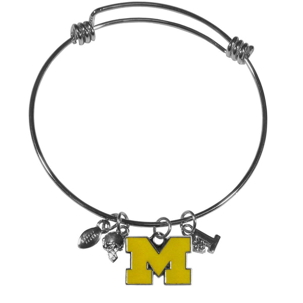 NCAA - Michigan Wolverines Charm Bangle Bracelet-Jewelry & Accessories,Bracelets,Charm Bangle Bracelets,College Charm Bangle Bracelets-JadeMoghul Inc.