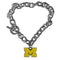NCAA - Michigan Wolverines Charm Chain Bracelet-Jewelry & Accessories,Bracelets,Charm Chain Bracelets,College Charm Chain Bracelets-JadeMoghul Inc.