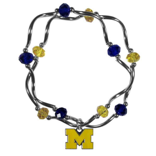 NCAA - Michigan Wolverines Crystal Bead Bracelet-Jewelry & Accessories,Bracelets,Crystal Bead Bracelets,College Crystal Bead Bracelets-JadeMoghul Inc.