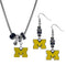 NCAA - Michigan Wolverines Euro Bead Earrings and Necklace Set-Jewelry & Accessories,College Jewelry,Michigan Wolverines Jewelry-JadeMoghul Inc.