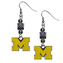 NCAA - Michigan Wolverines Euro Bead Earrings-Jewelry & Accessories,Earrings,Euro Bead Earrings,College Euro Bead Earrings-JadeMoghul Inc.