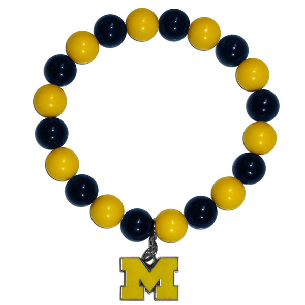 NCAA - Michigan Wolverines Fan Bead Bracelet-Jewelry & Accessories,Bracelets,Fan Bead Bracelets,College Fan Bead Bracelets-JadeMoghul Inc.
