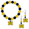 NCAA - Michigan Wolverines Fan Bead Earrings and Bracelet Set-Jewelry & Accessories,Jewelry Sets,Fan Bead Earrings and Bracelet-JadeMoghul Inc.