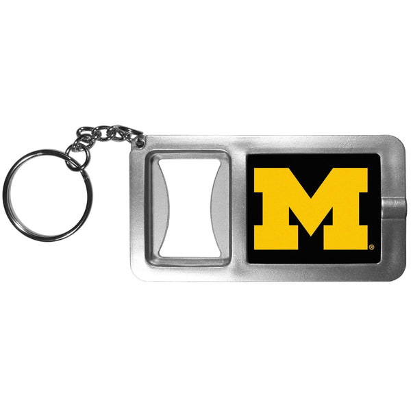 NCAA - Michigan Wolverines Flashlight Key Chain with Bottle Opener-Key Chains,Flashlight Key Chain With Bottle Opener,College Flashlight Key Chain With Bottle Opener-JadeMoghul Inc.