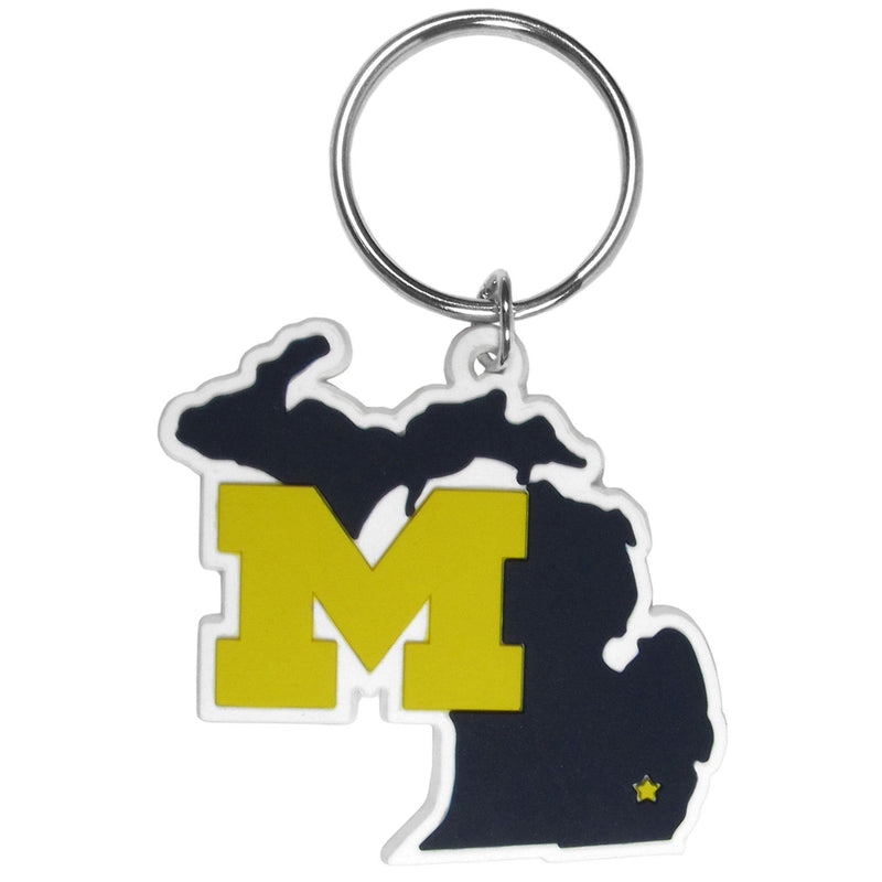 NCAA - Michigan Wolverines Home State Flexi Key Chain-Key Chains,College Key Chains,Michigan Wolverines Key Chains-JadeMoghul Inc.
