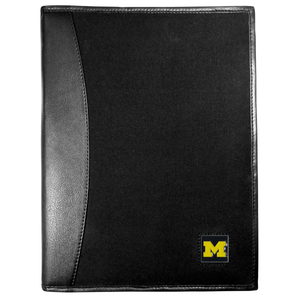 NCAA - Michigan Wolverines Leather and Canvas Padfolio-Other Cool Stuff,Portfolios,College Embossed Logo-JadeMoghul Inc.