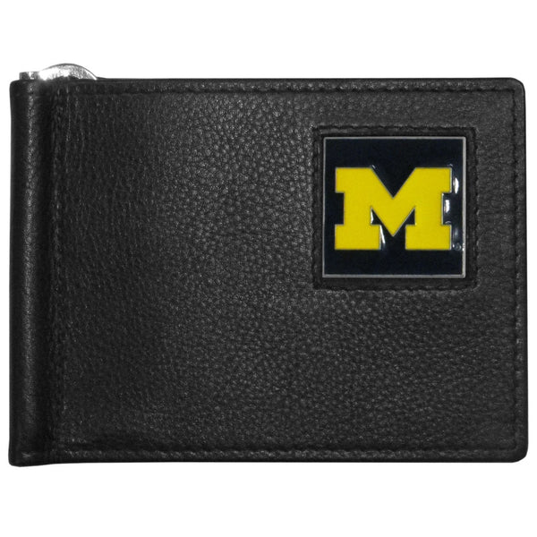 NCAA - Michigan Wolverines Leather Bill Clip Wallet-Wallets & Checkbook Covers,Bill Clip Wallets,College Bill Clip Wallets-JadeMoghul Inc.