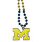 NCAA - Michigan Wolverines Mardi Gras Necklace-Jewelry & Accessories,College Jewelry,College Necklaces,Mardi Gras Bead Necklaces-JadeMoghul Inc.