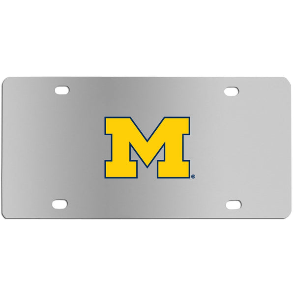 NCAA - Michigan Wolverines Steel License Plate Wall Plaque-Automotive Accessories,License Plates,Steel License Plates,College Steel License Plates-JadeMoghul Inc.