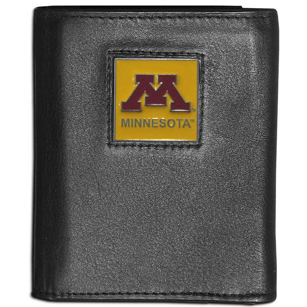 NCAA - Minnesota Golden Gophers Leather Tri-fold Wallet-Wallets & Checkbook Covers,Tri-fold Wallets,Tri-fold Wallets,College Tri-fold Wallets-JadeMoghul Inc.