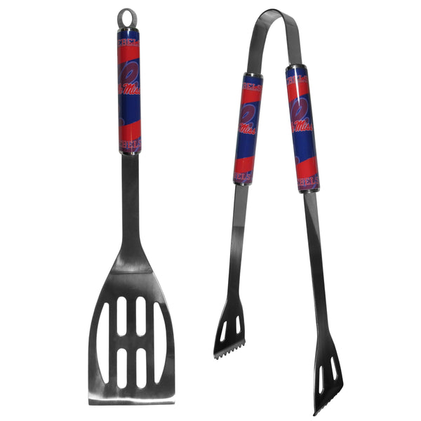 NCAA - Mississippi Rebels 2 pc Steel BBQ Tool Set-Tailgating & BBQ Accessories,BBQ Tools,2 pc Steel Tool Set,College 2 pc Steel Tool Set-JadeMoghul Inc.