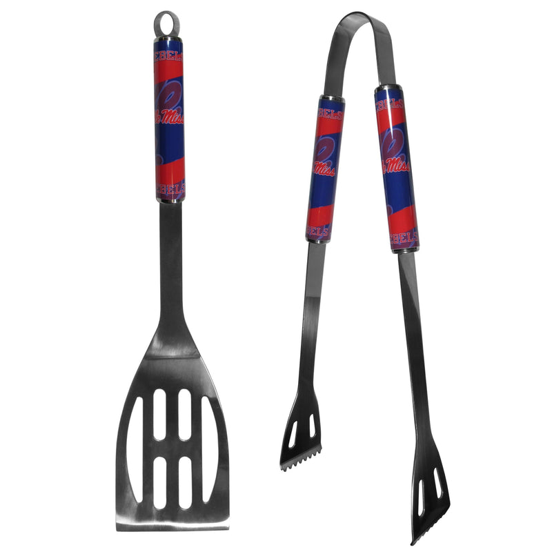 NCAA - Mississippi Rebels 2 pc Steel BBQ Tool Set-Tailgating & BBQ Accessories,BBQ Tools,2 pc Steel Tool Set,College 2 pc Steel Tool Set-JadeMoghul Inc.