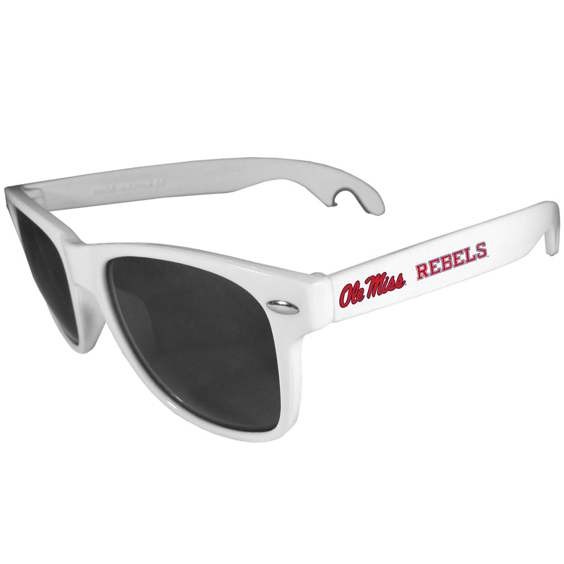 NCAA - Mississippi Rebels Beachfarer Bottle Opener Sunglasses, White-Sunglasses, Eyewear & Accessories,College Eyewear,Mississippi Rebels Eyewear-JadeMoghul Inc.