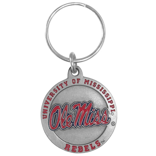NCAA - Mississippi Rebels Carved Metal Key Chain-Key Chains,Scultped Metal Key Chains,College Scultped Metal Key Chains-JadeMoghul Inc.