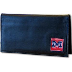 NCAA - Mississippi Rebels Deluxe Leather Checkbook Cover-Wallets & Checkbook Covers,Checkbook Covers,Wallet Checkbook Covers,Window Box Packaging,College Wallet Checkbook Covers-JadeMoghul Inc.