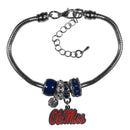 NCAA - Mississippi Rebels Euro Bead Bracelet-Jewelry & Accessories,Bracelets,Euro Bead Bracelets,College Euro Bead Bracelets-JadeMoghul Inc.