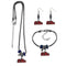 NCAA - Mississippi Rebels Euro Bead Jewelry 3 piece Set-Jewelry & Accessories,College Jewelry,Mississippi Rebels Jewelry-JadeMoghul Inc.