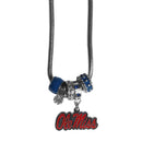 NCAA - Mississippi Rebels Euro Bead Necklace-Jewelry & Accessories,Necklaces,Euro Bead Necklaces,College Euro Bead Necklaces-JadeMoghul Inc.