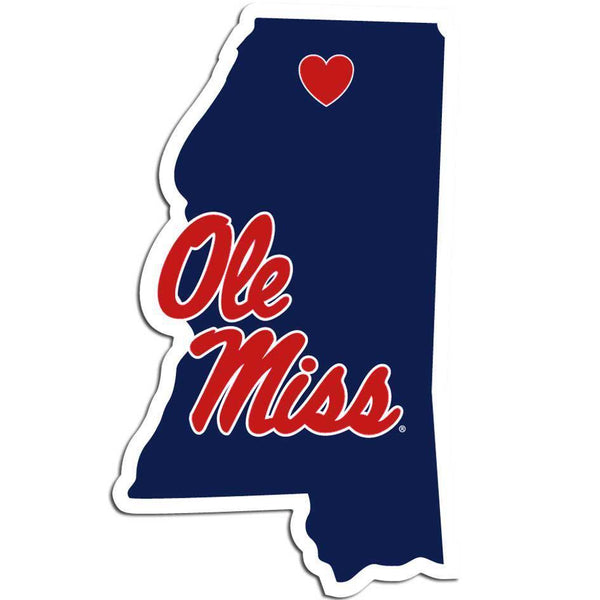 NCAA - Mississippi Rebels Home State Decal-Automotive Accessories,Decals,Home State Decals,College Home State Decals-JadeMoghul Inc.