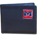 NCAA - Mississippi Rebels Leather Bi-fold Wallet Packaged in Gift Box-Wallets & Checkbook Covers,Bi-fold Wallets,Gift Box Packaging,College Bi-fold Wallets-JadeMoghul Inc.