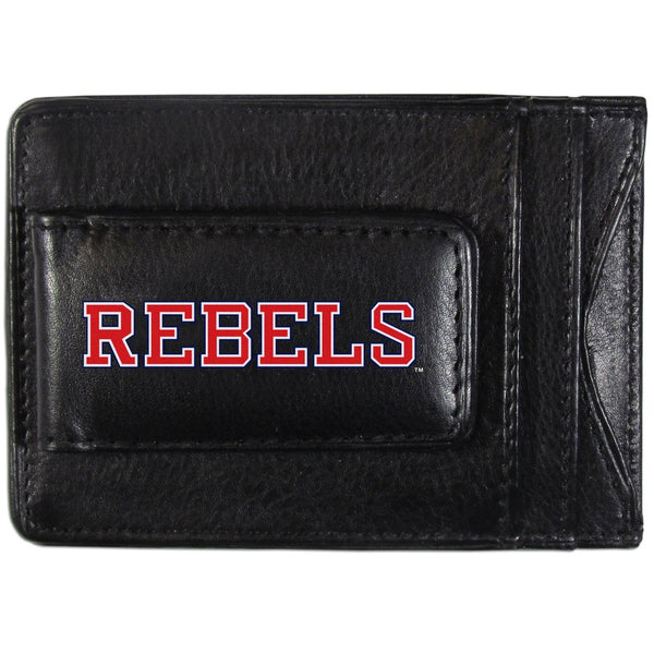NCAA - Mississippi Rebels Logo Leather Cash and Cardholder-Wallets & Checkbook Covers,College Wallets,Mississippi Rebels Wallets-JadeMoghul Inc.