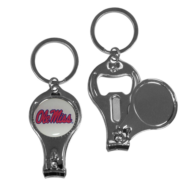 NCAA - Mississippi Rebels Nail Care/Bottle Opener Key Chain-Key Chains,3 in 1 Key Chains,College 3 in 1 Key Chains-JadeMoghul Inc.
