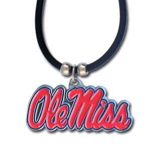 NCAA - Mississippi Rebels Rubber Cord Necklace-Jewelry & Accessories,Necklaces,Cord Necklaces,College Cord Necklaces-JadeMoghul Inc.