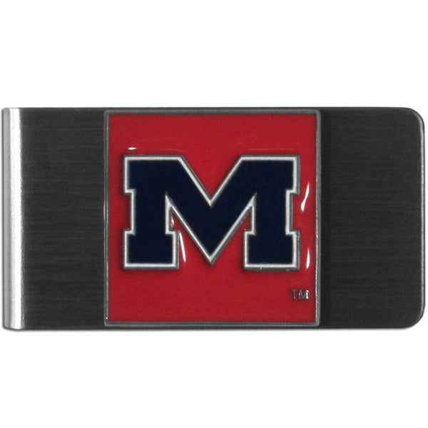 NCAA - Mississippi Rebels Steel Money Clip-Wallets & Checkbook Covers,Money Clips,Steel Money Clips,College Steel Money Clips-JadeMoghul Inc.