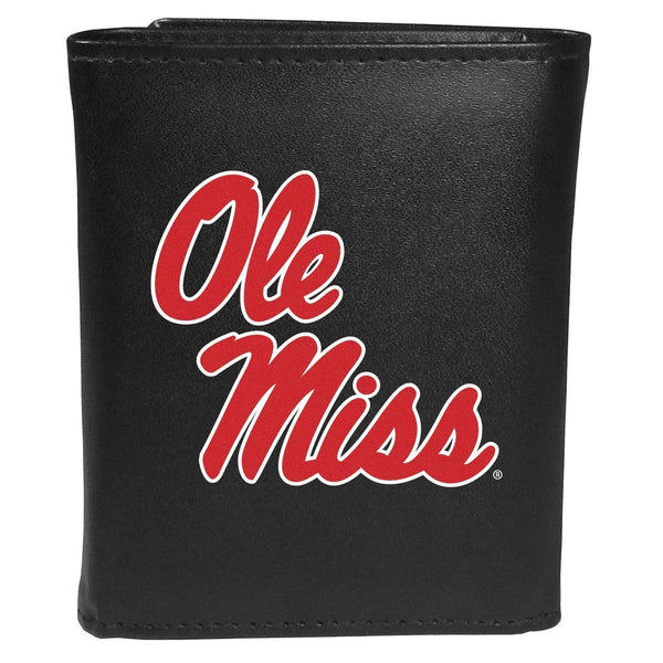 NCAA - Mississippi Rebels Tri-fold Wallet Large Logo-Wallets & Checkbook Covers,College Wallets,Mississippi Rebels Wallets-JadeMoghul Inc.