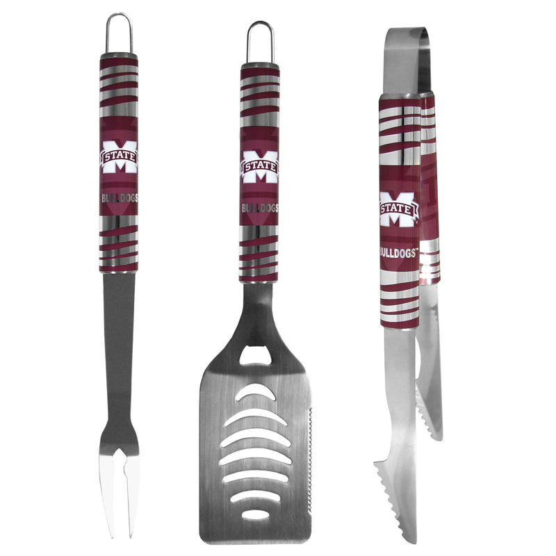 NCAA - Mississippi St. Bulldogs 3 pc Tailgater BBQ Set-Tailgating & BBQ Accessories,BBQ Tools,3 pc Tailgater Tool Set,College 3 pc Tailgater Tool Set-JadeMoghul Inc.