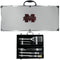 NCAA - Mississippi St. Bulldogs 8 pc Stainless Steel BBQ Set w/Metal Case-Tailgating & BBQ Accessories,BBQ Tools,8 pc Steel Tool Set w/Metal Case,College 8 pc Steel Tool Set w/Metal Case-JadeMoghul Inc.