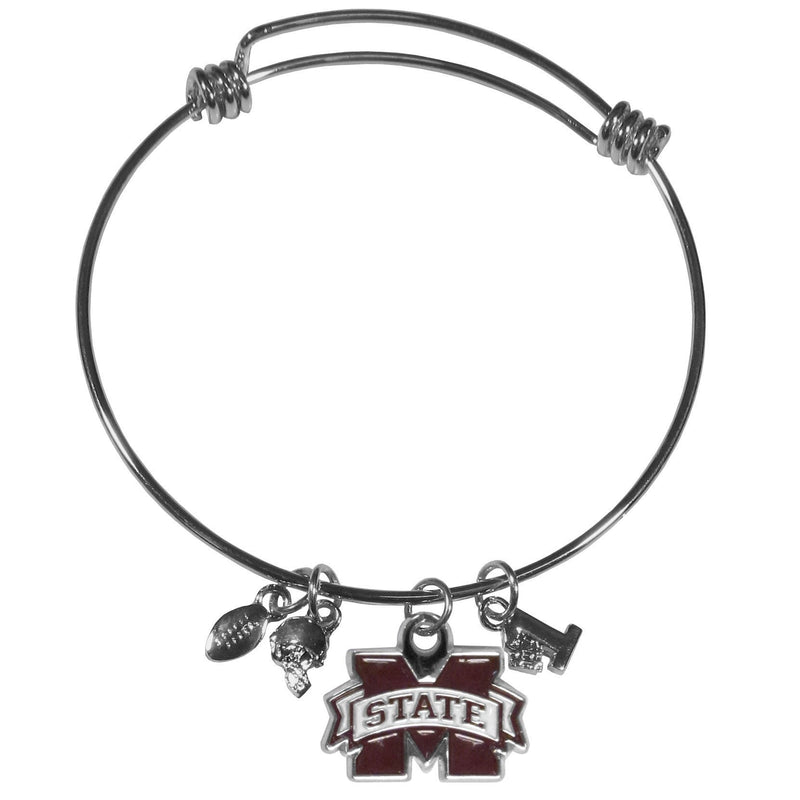 NCAA - Mississippi St. Bulldogs Charm Bangle Bracelet-Jewelry & Accessories,Bracelets,Charm Bangle Bracelets,College Charm Bangle Bracelets-JadeMoghul Inc.