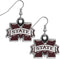 NCAA - Mississippi St. Bulldogs Chrome Dangle Earrings-Jewelry & Accessories,Earrings,Dangle Earrings,Dangle Earrings,College Dangle Earrings-JadeMoghul Inc.