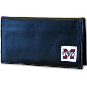 NCAA - Mississippi St. Bulldogs Deluxe Leather Checkbook Cover-Wallets & Checkbook Covers,Checkbook Covers,Wallet Checkbook Covers,Window Box Packaging,College Wallet Checkbook Covers-JadeMoghul Inc.